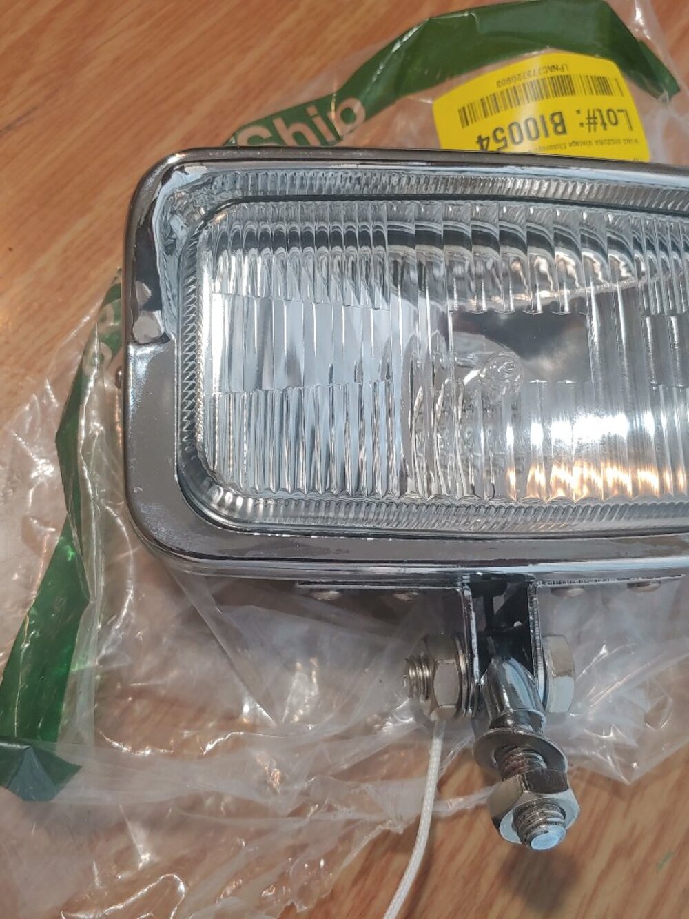 Vintage Motorcycle Square Headlight Retro Headlamp Front Light Lamp wClear Glass